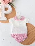 Conjunto riscas rosa: camisola e tapa fraldas