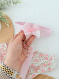 Fofo, fita para cabelo e blusa rosa - recém nascidos