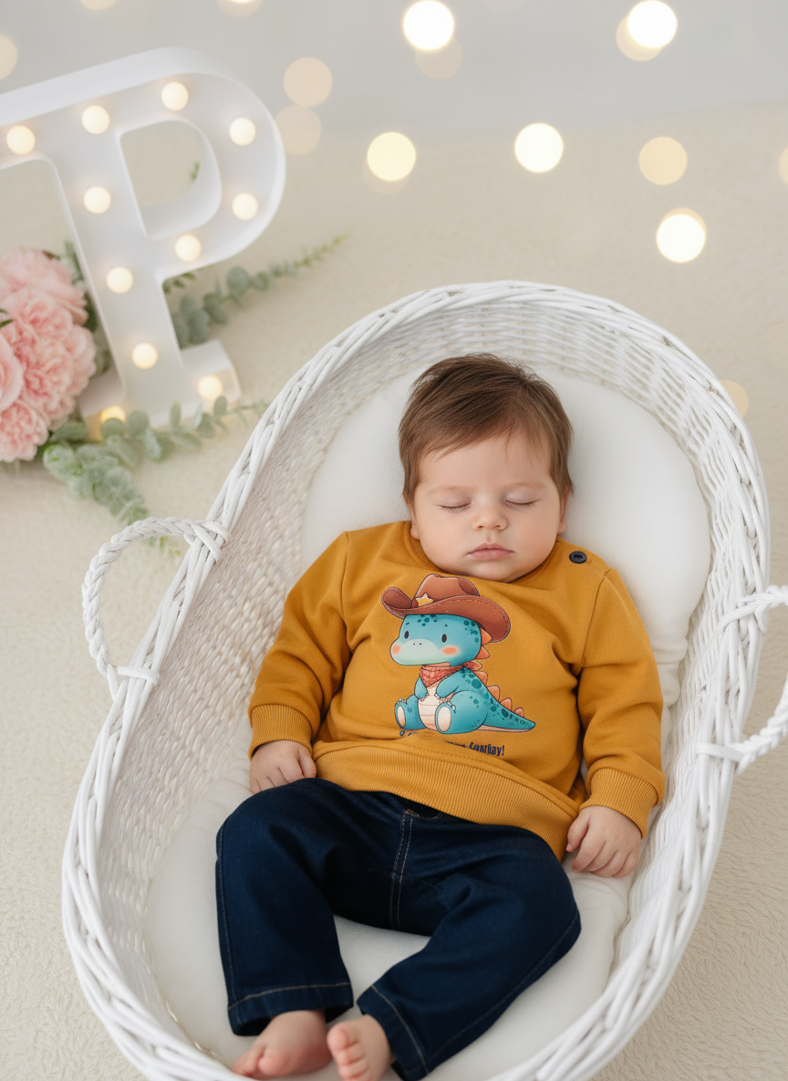 Camisola e calças de ganga: pequeno cowboy