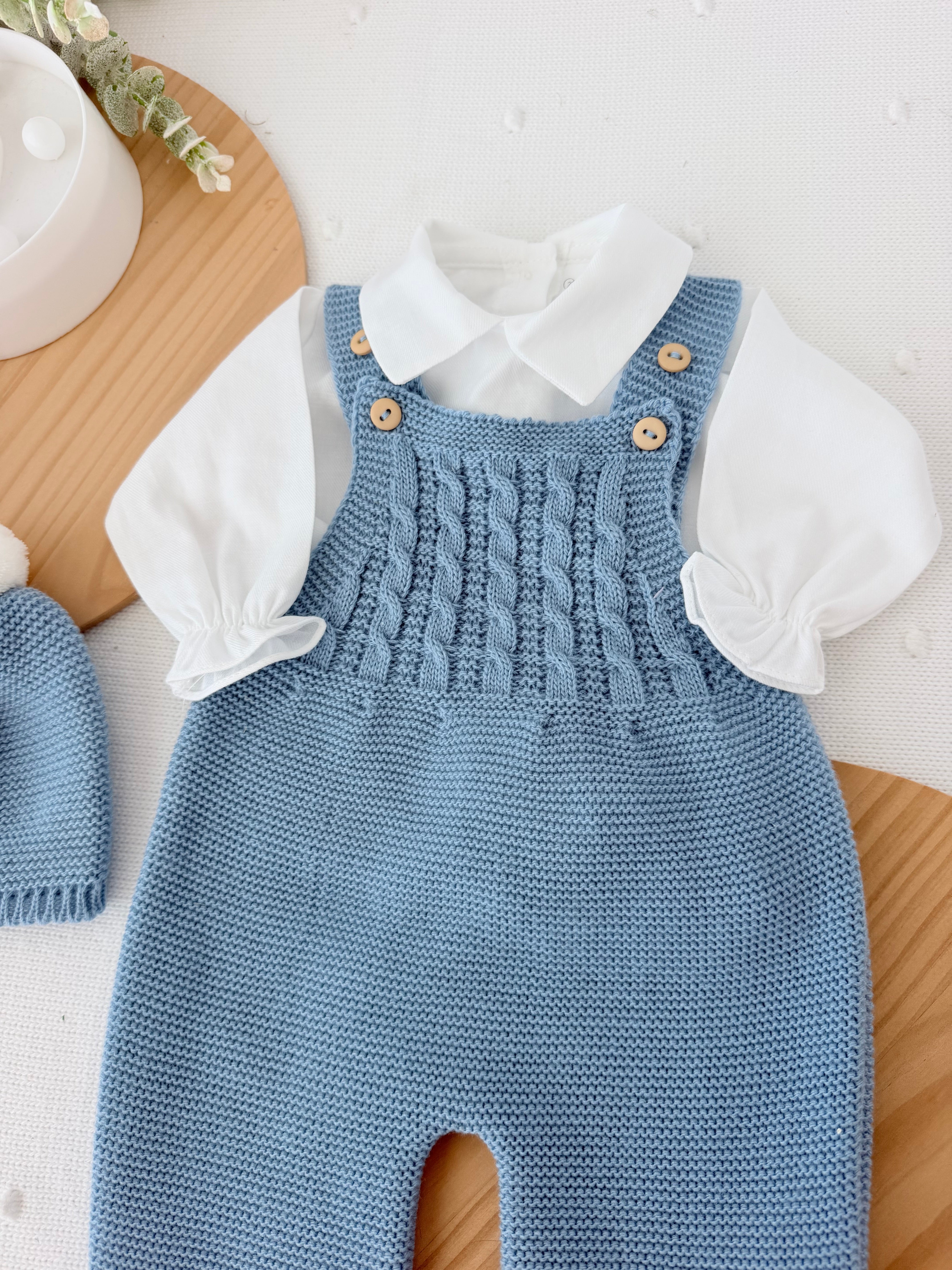Saída maternidade menino azul cobalto  : 3 peças Outono/Inverno