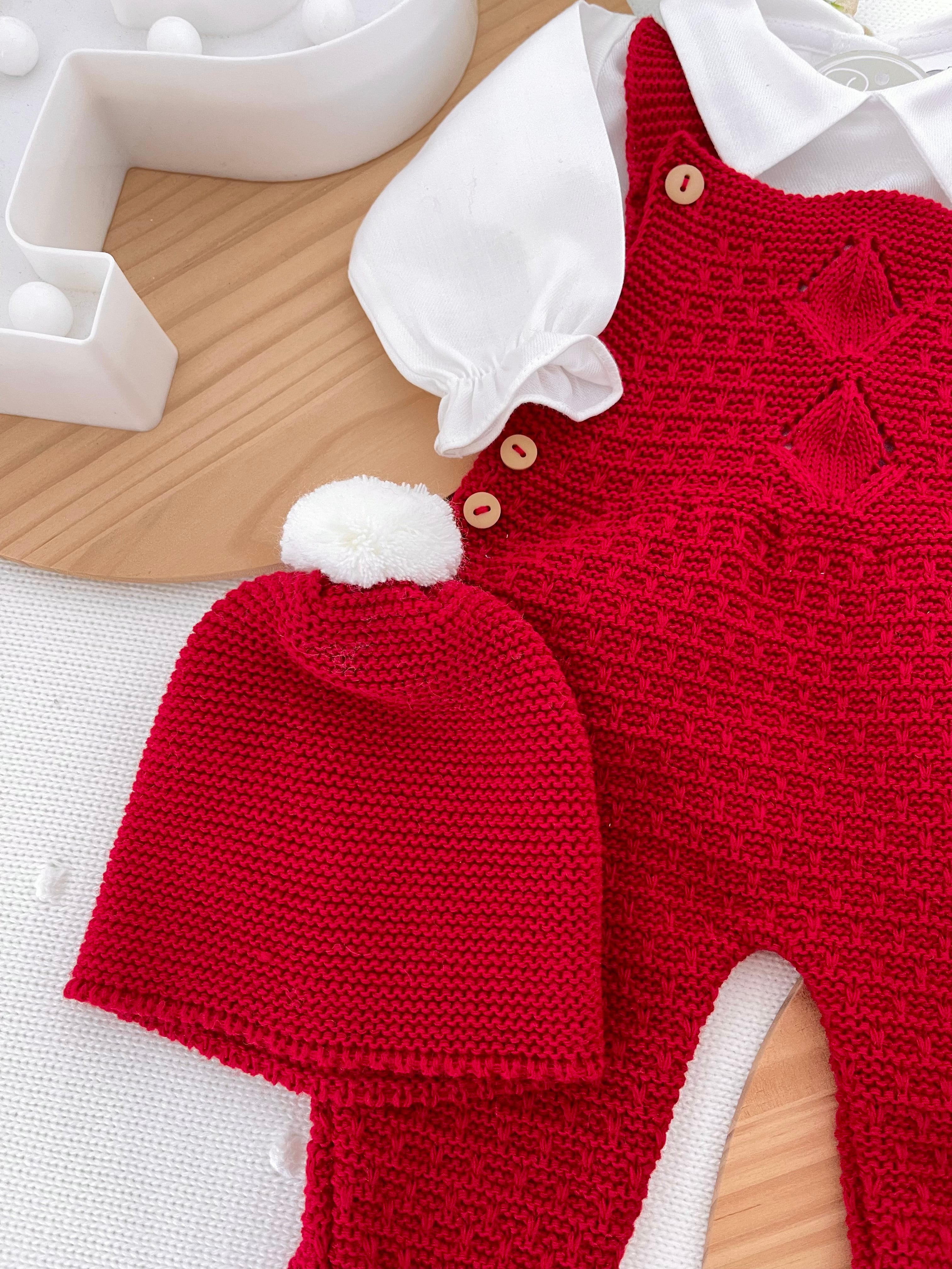 Saída maternidade em vermelho menino- Outono/Inverno