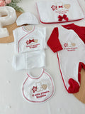 Conjunto primeira roupinha em vermelho - 6 peças