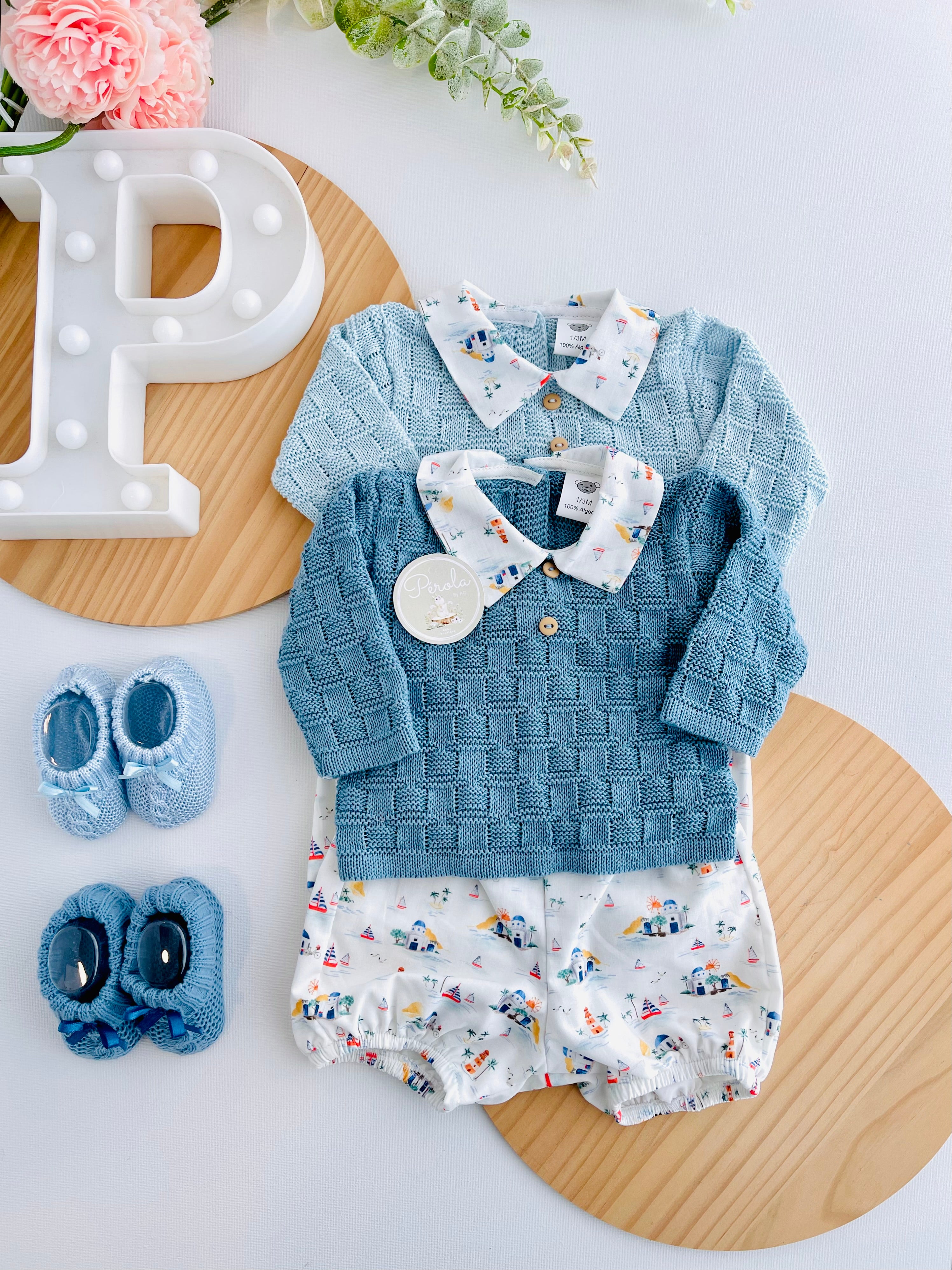 Conjunto barcos: Camisola e calções - Primavera Verão