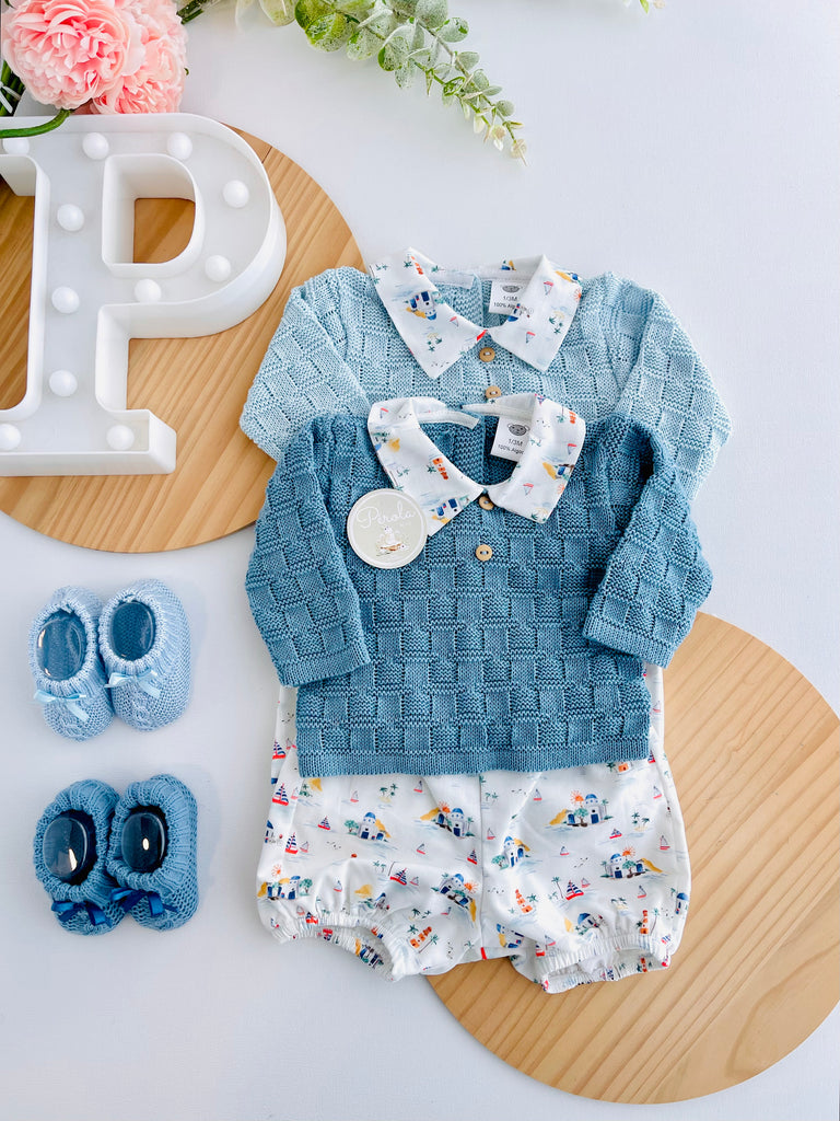 Conjunto barcos: Camisola e calções - Primavera Verão