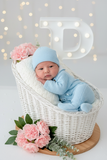 Saídas de maternidade: jardineiras, camisola e gorro outono inverno