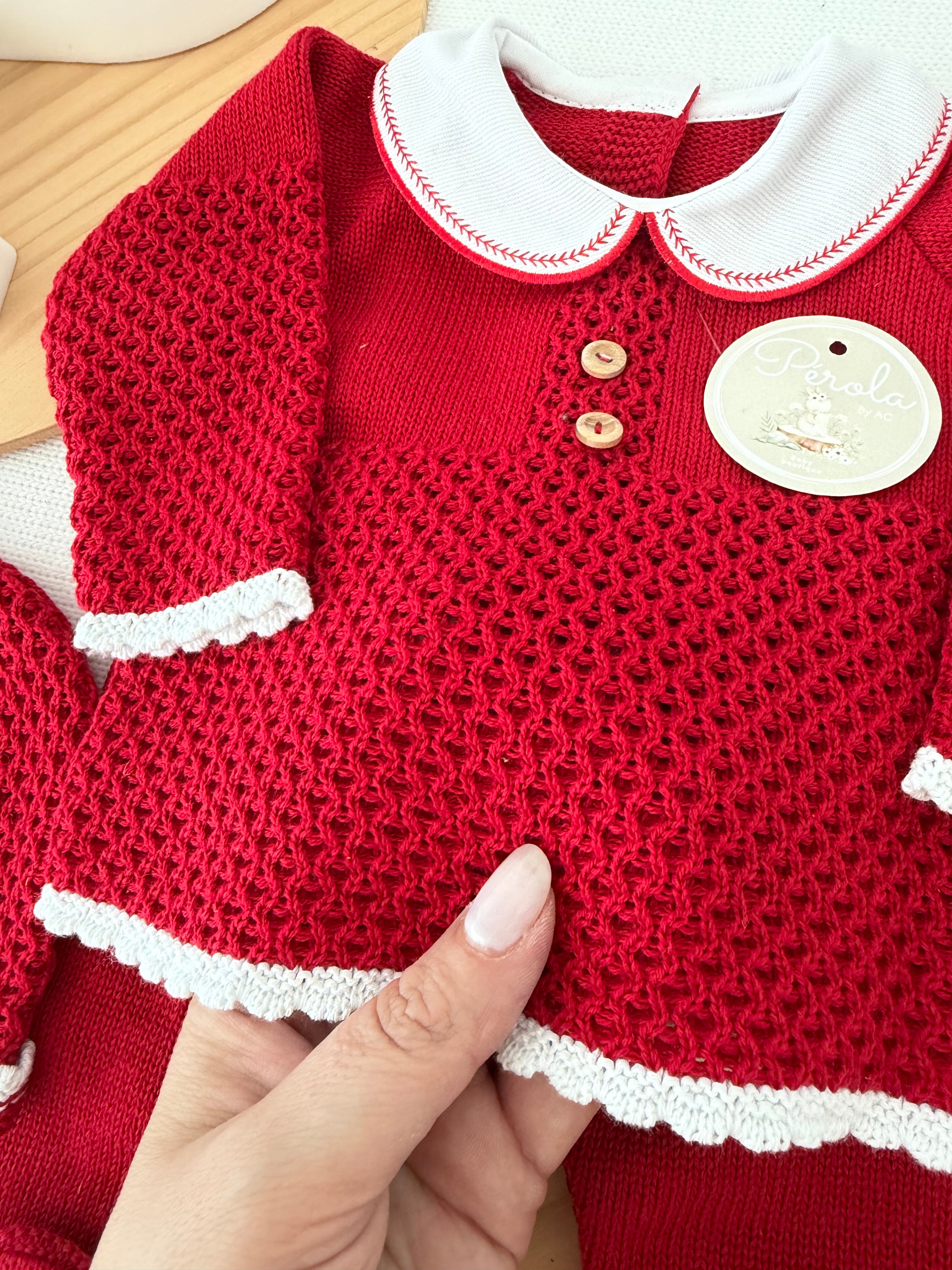 Saída de maternidade vermelho 100% algodão