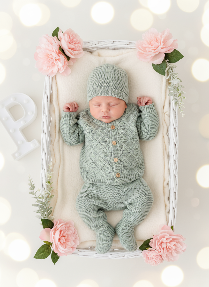 Conjunto casaco, calças e gorro- Outono/Inverno 1/3M 3/6M