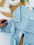Conjunto malha Azul ou Rosa Outono/Inverno
