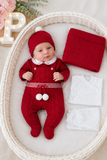Pack saída de maternidade vermelho com manta