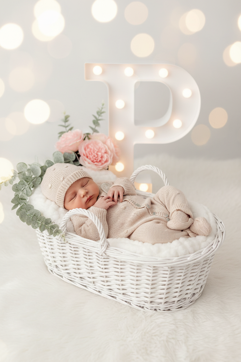 Conjunto bolinhas unissexo: macacão, gorro e carapins de malha algodão 3M e 6M