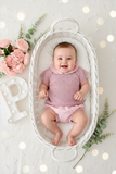 Conjunto riscas rosa: camisola e tapa fraldas