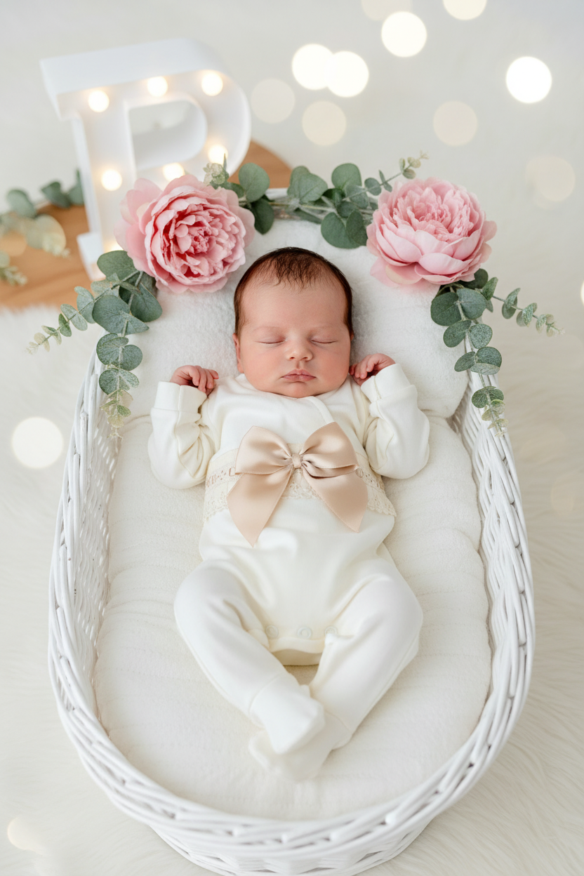 Babygrow pérola com renda