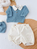 Conjunto Azulão: Camisola,gorro e calções - Primavera Verão