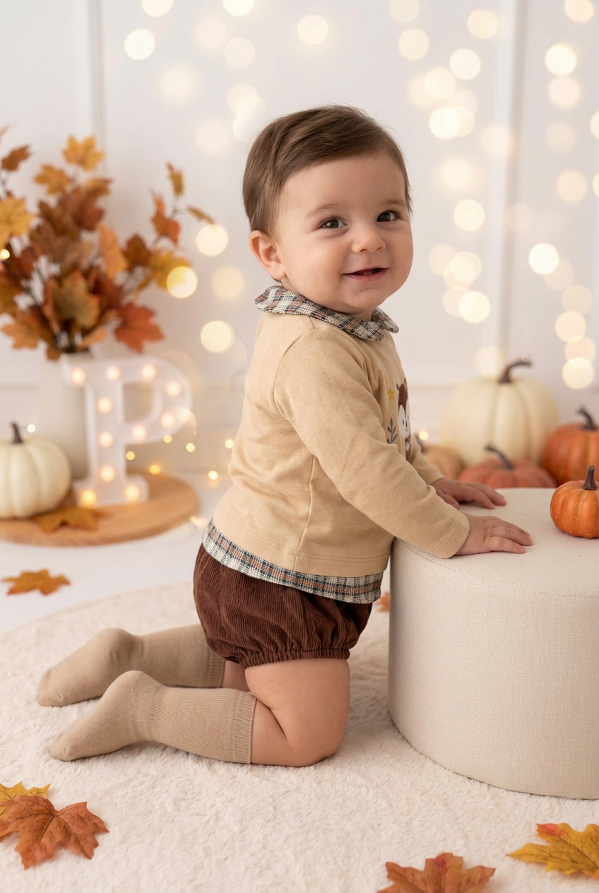 Conjunto raposa: camisola e calções