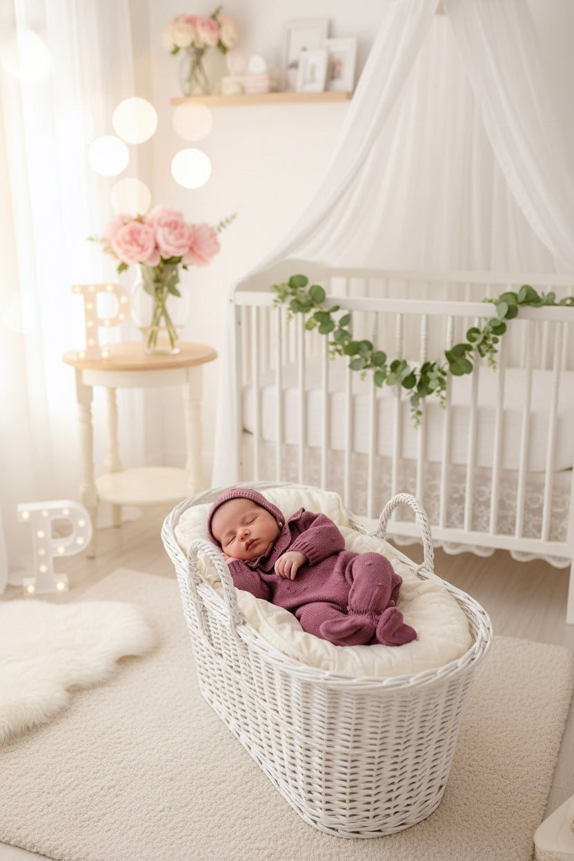 Babygrow e touca Berinjela em malha Outono Inverno