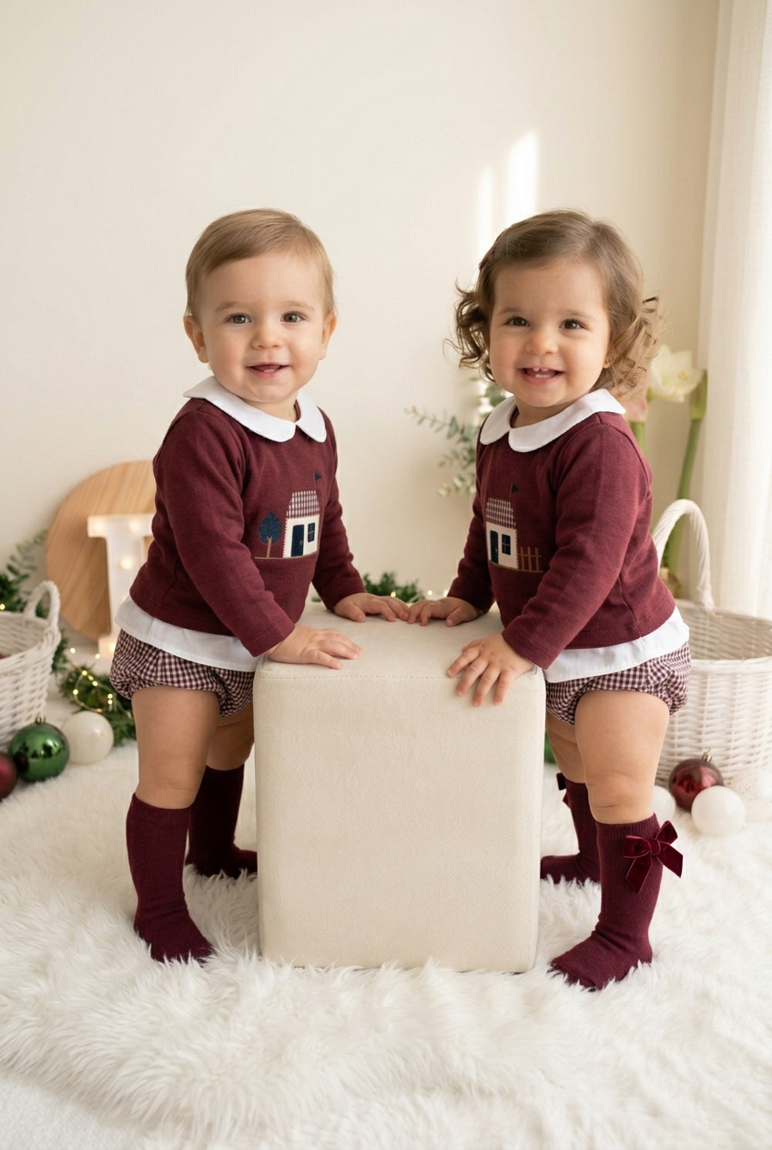 Conjunto casinha unissexo: camisola e calções
