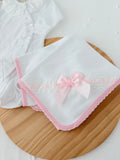Pack 3 peças Branco/ROSA: Babygrow, gorro malha e fralda