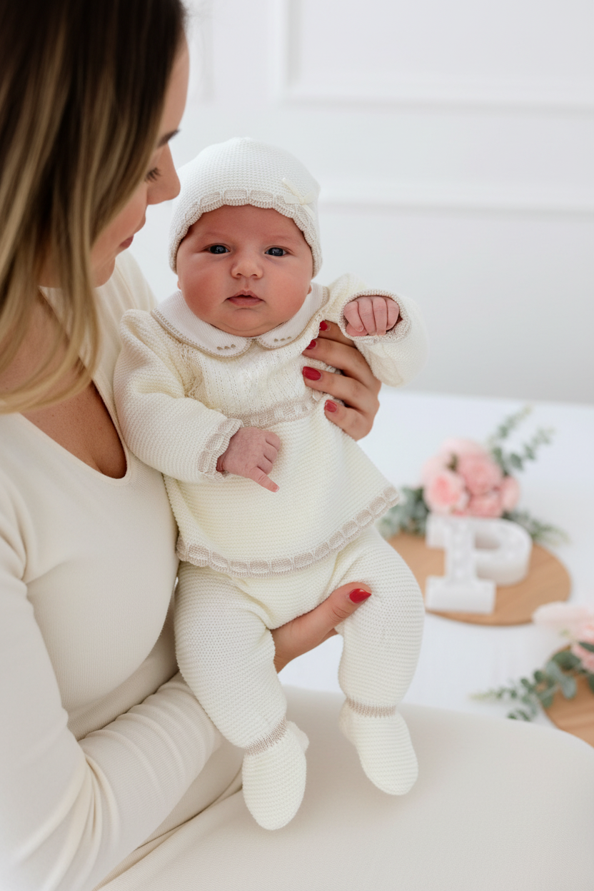 Conjunto recém nascido renda Outono Inverno