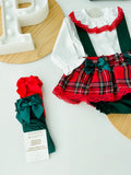 Conjunto xadrez de Natal: fofo e blusa