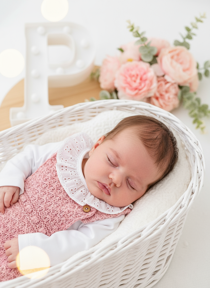 Jardineiras e Body com gola de bordado inglês e carda por dentro