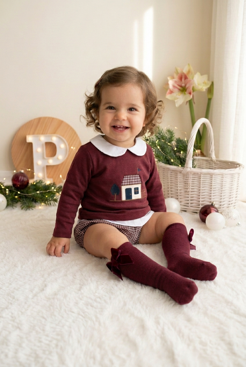 Conjunto casinha unissexo: camisola e calções