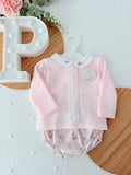 Conjunto rosa: camisola e tapa fraldas 1/3M