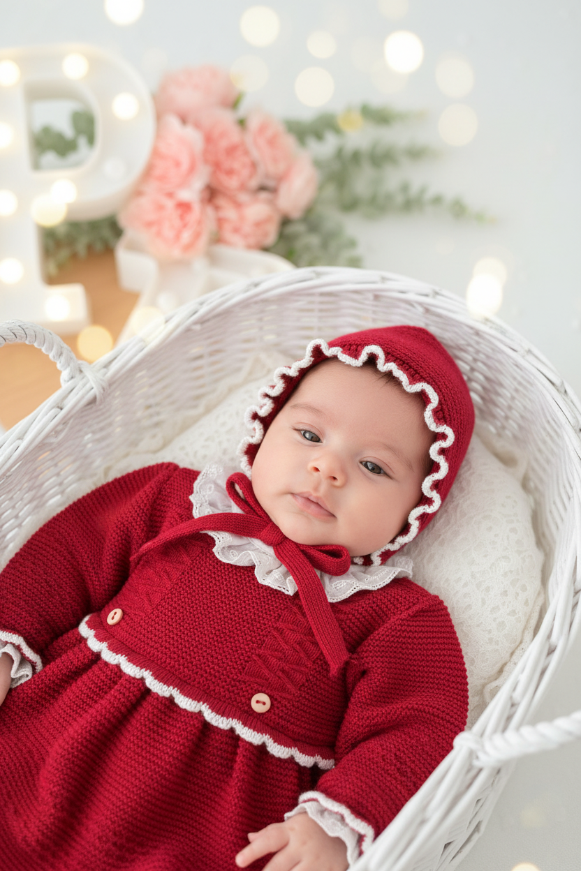 Vestido e touca vermelho - Outono Inverno