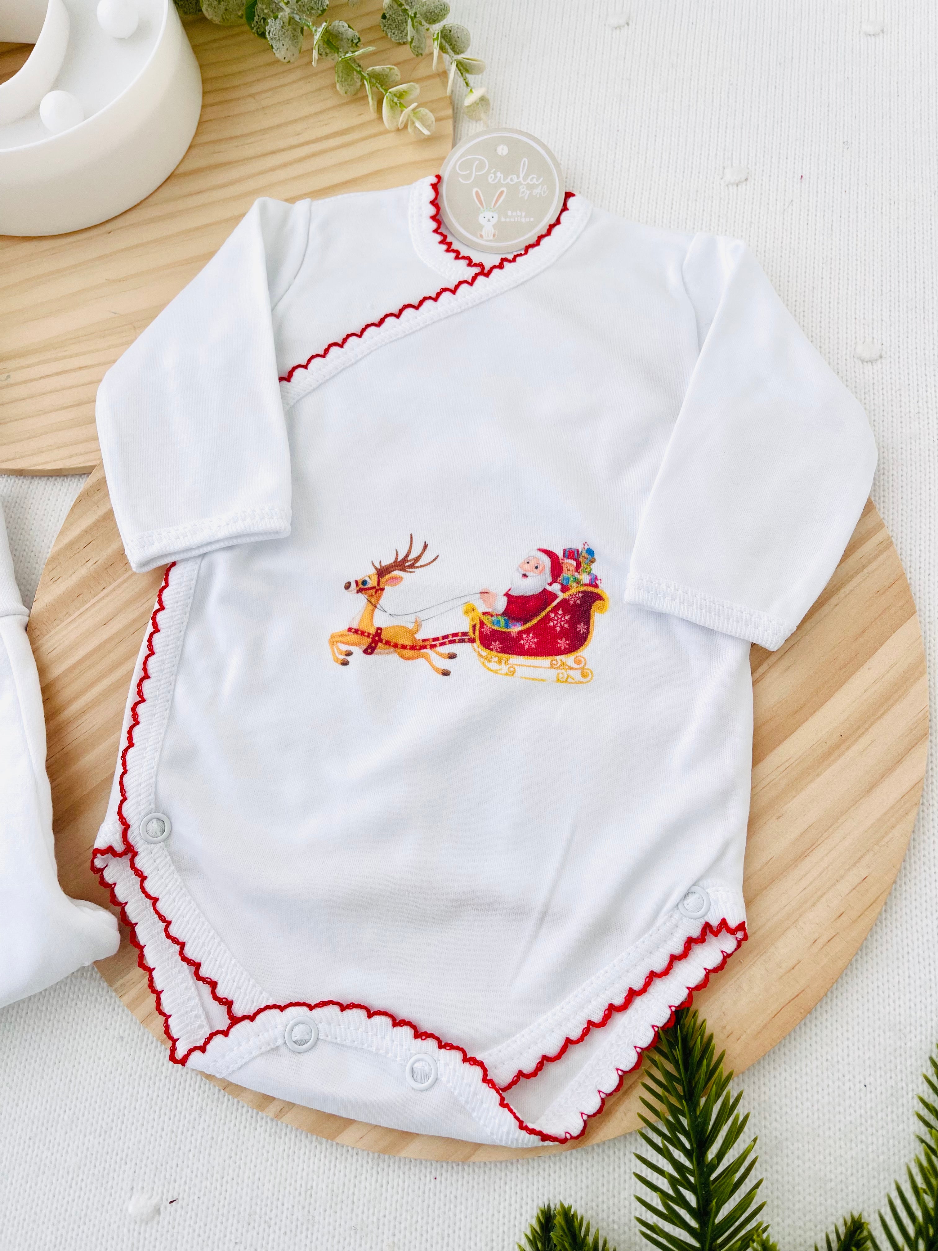 Body e calças Pai Natal com carda