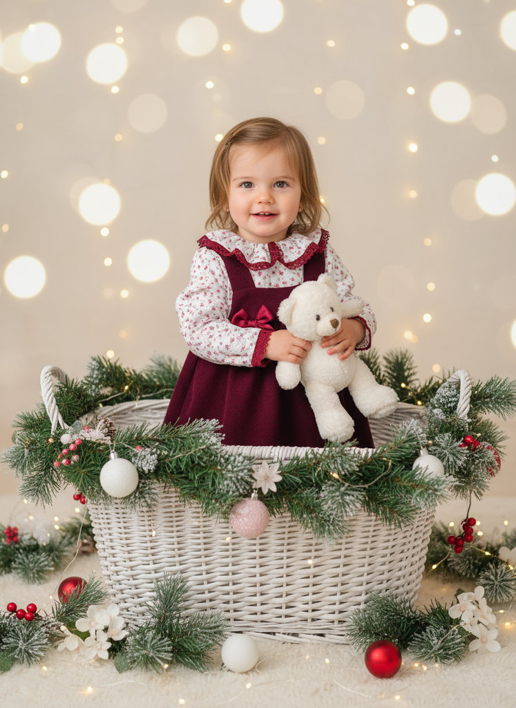 Conjunto Bordeaux Floral