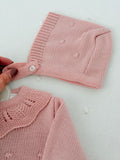 Babygrow e touca Rosa Velho em malha Outono Inverno