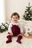 Conjunto Bordeaux em bombazine: vestido e blusa 3M 6M 12M