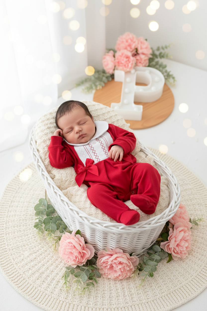 Babygrow algodão laços