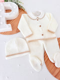 Conjunto unissexo pérola : camisola, calças e gorro