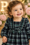 Vestido xadrez verde menina- 6-12-18M