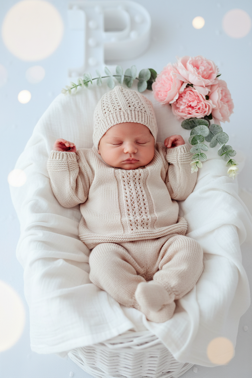 Conjunto unissexo bege recém nascido