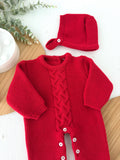 Babygrow e touca vermelho- saída de maternidade