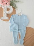 Conjunto tricot sonho : calças, camisola e gorro