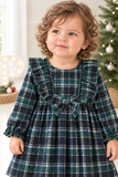 Vestido xadrez verde menina- 6-12-18M