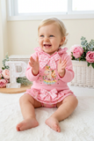 Conjunto Unicórnio Encantado Rosa – Camisola com Capuz e Tapa-Fraldas 6-36M
