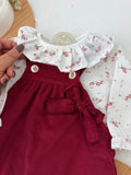 Conjunto Bordeaux em bombazine: vestido e blusa 3M 6M 12M