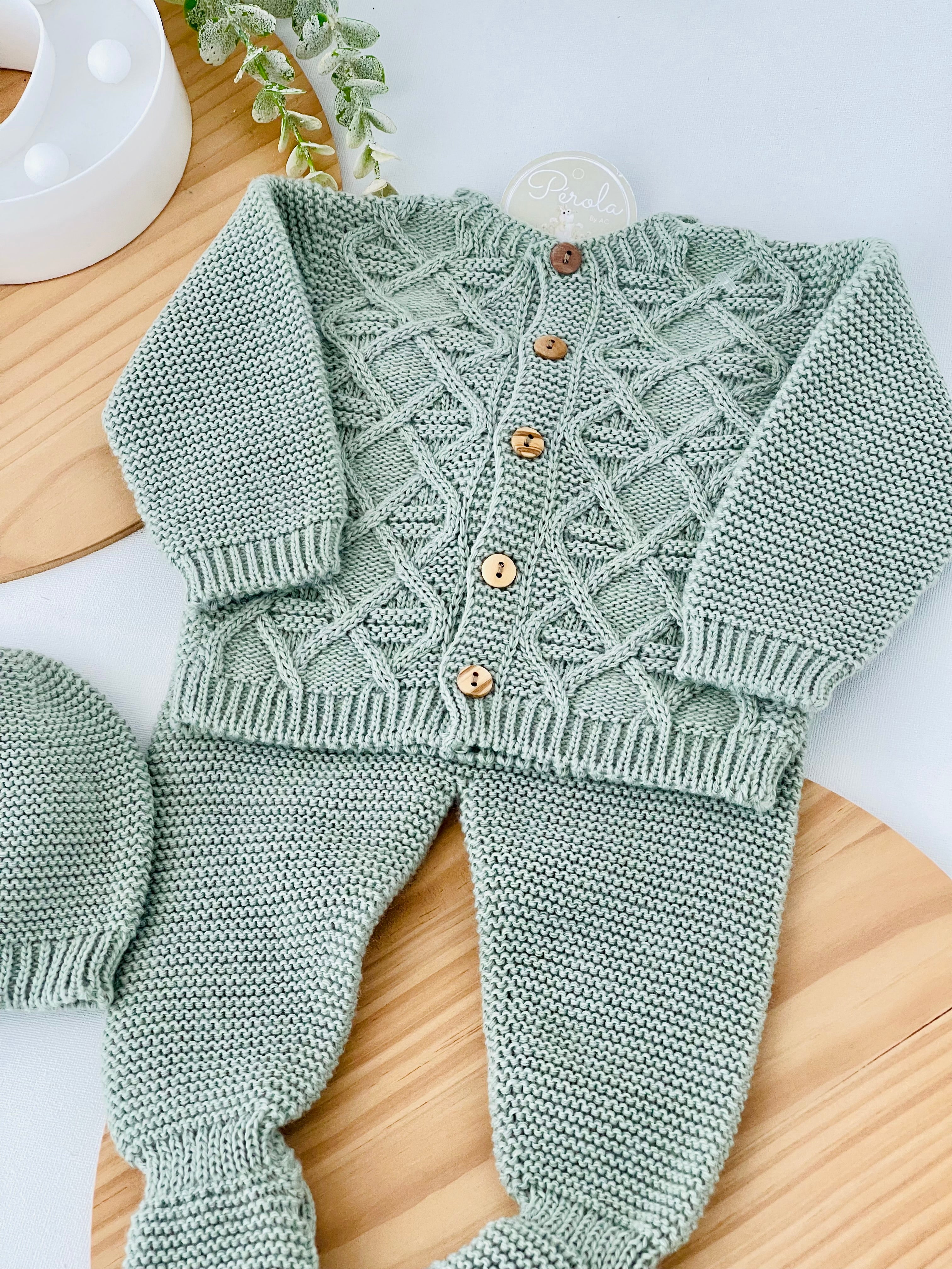 Conjunto casaco, calças e gorro- Outono/Inverno 1/3M 3/6M