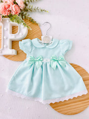 Vestido laços verde água