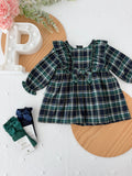 Vestido xadrez verde menina- 6-12-18M
