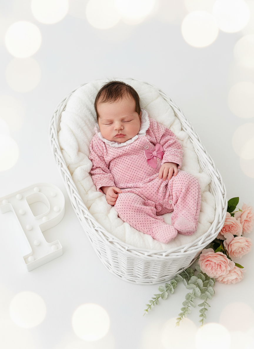 Babygrow pintinhas veludo com golinha