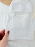 Conjunto primeira roupinha veludo em Amarelo