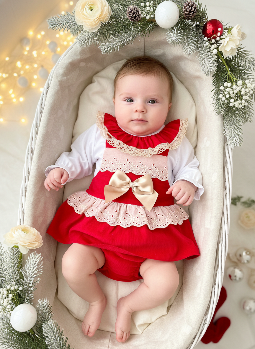 Conjunto Maria: fofo e blusa bombazina vermelho