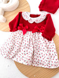 Vestido e touca vermelho
