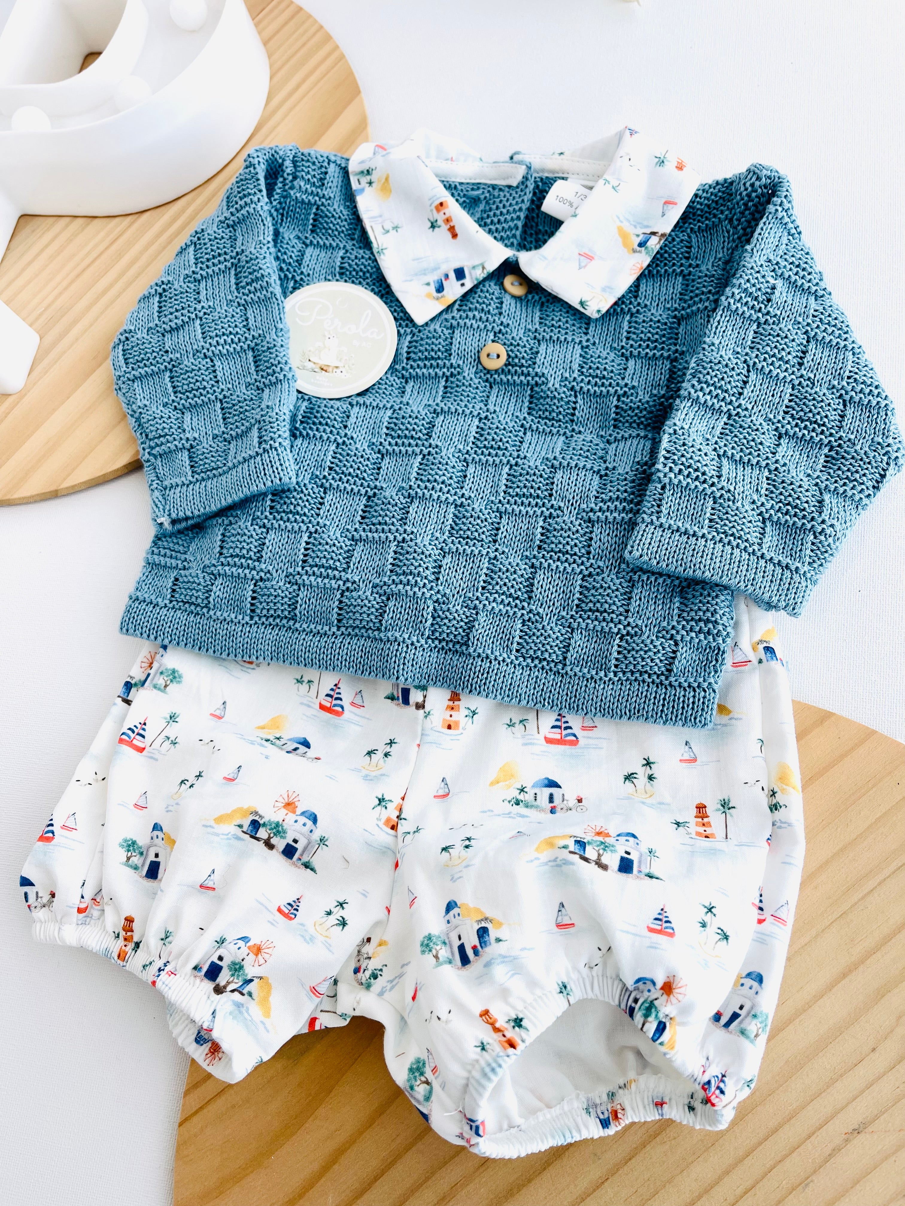 Conjunto barcos: Camisola e calções - Primavera Verão
