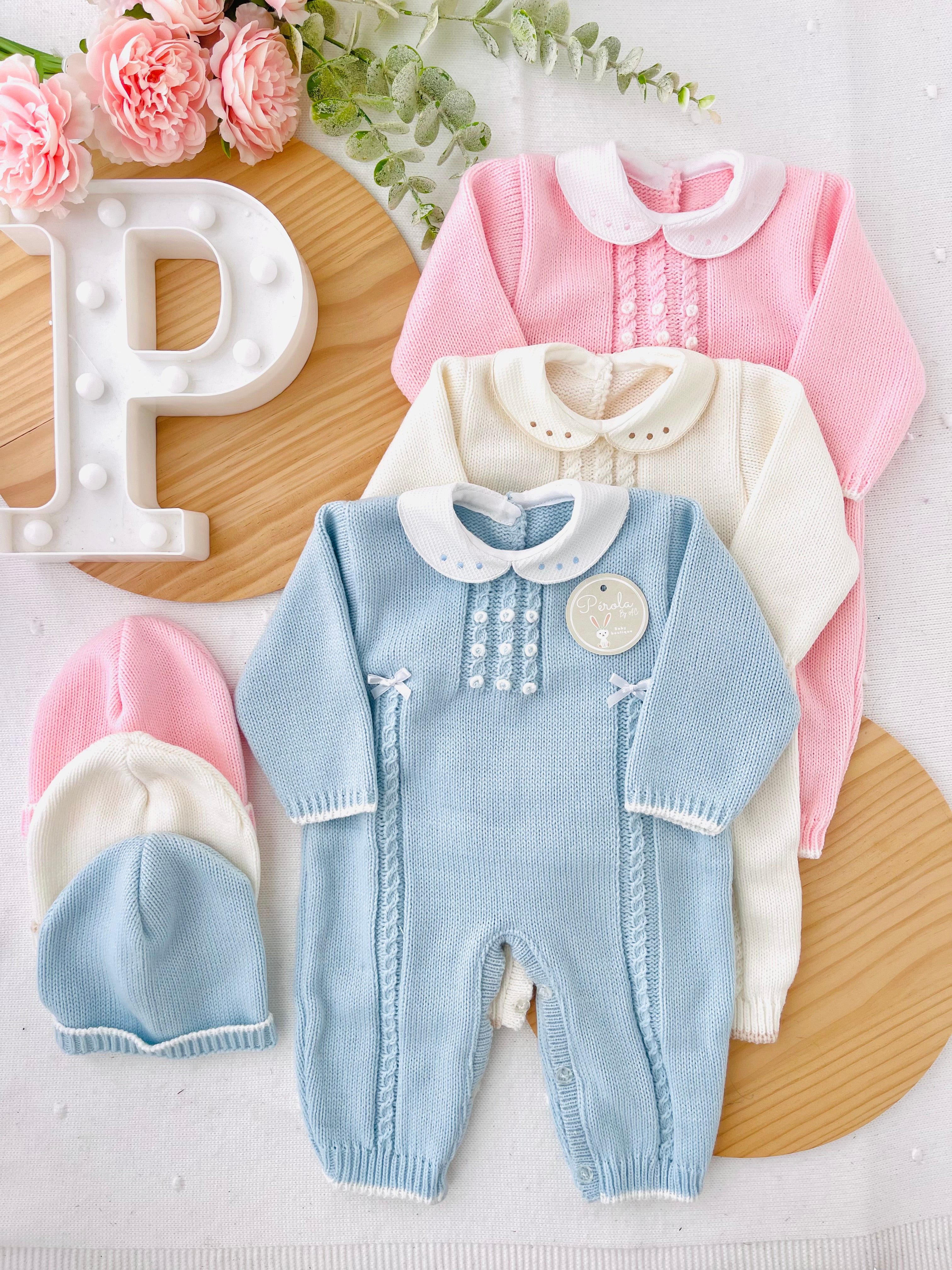 Saída de maternidade: macacão e gorro Outono/Inverno