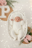 Babygrow e touca pérola em malha Outono Inverno